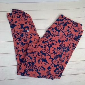 Blue and coral pink All you Do Lululemon 7/8 leggings